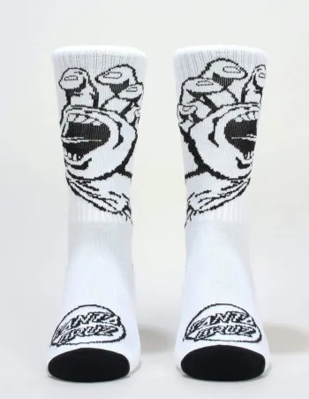 Santa Cruz leisure socks Screaming Hand Mono Socks SCA-SCK-0131 white