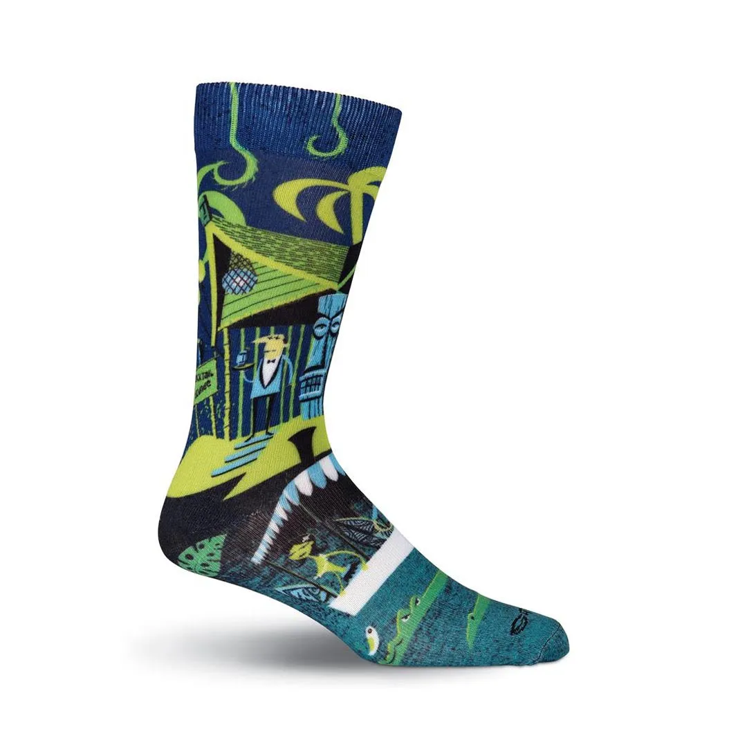 SHAG TIKI CRUISE ALLOVER PRINT CREW SOCKS-MEN'S