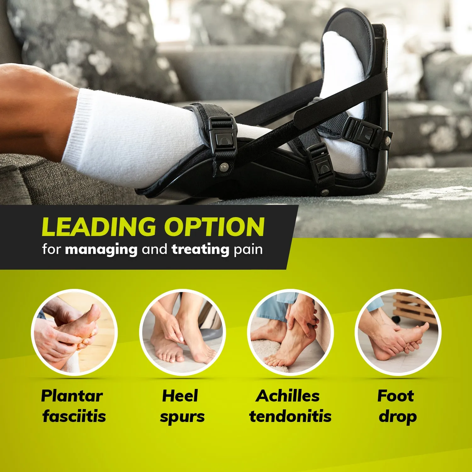 Sleeping Stretch Boot for Plantar Fascia, Achilles Tendonitis & Heel Spur Treatment