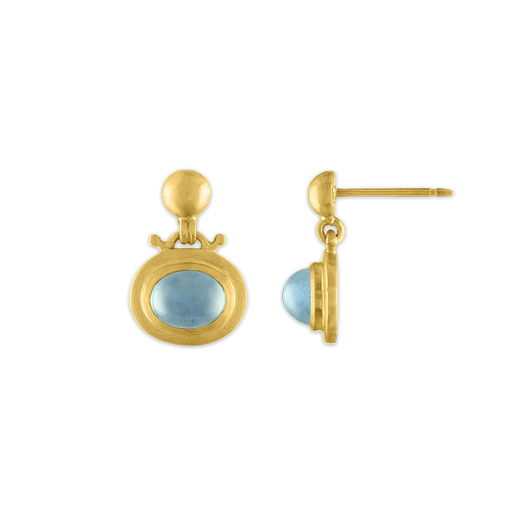 Small Aquamarine Bell Earrings