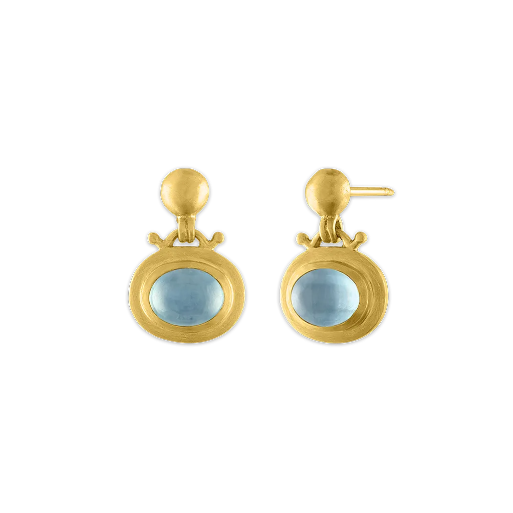 Small Aquamarine Bell Earrings