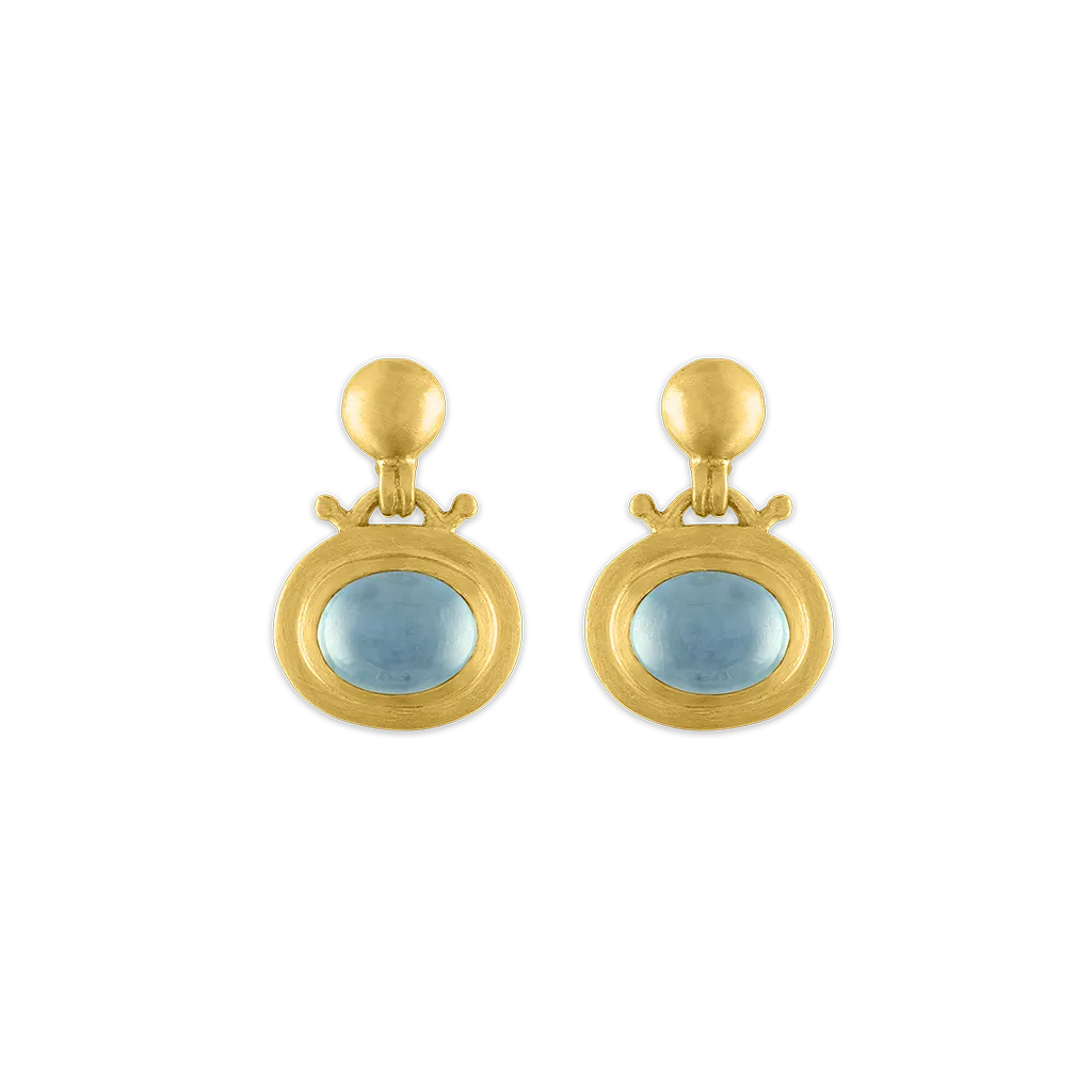 Small Aquamarine Bell Earrings