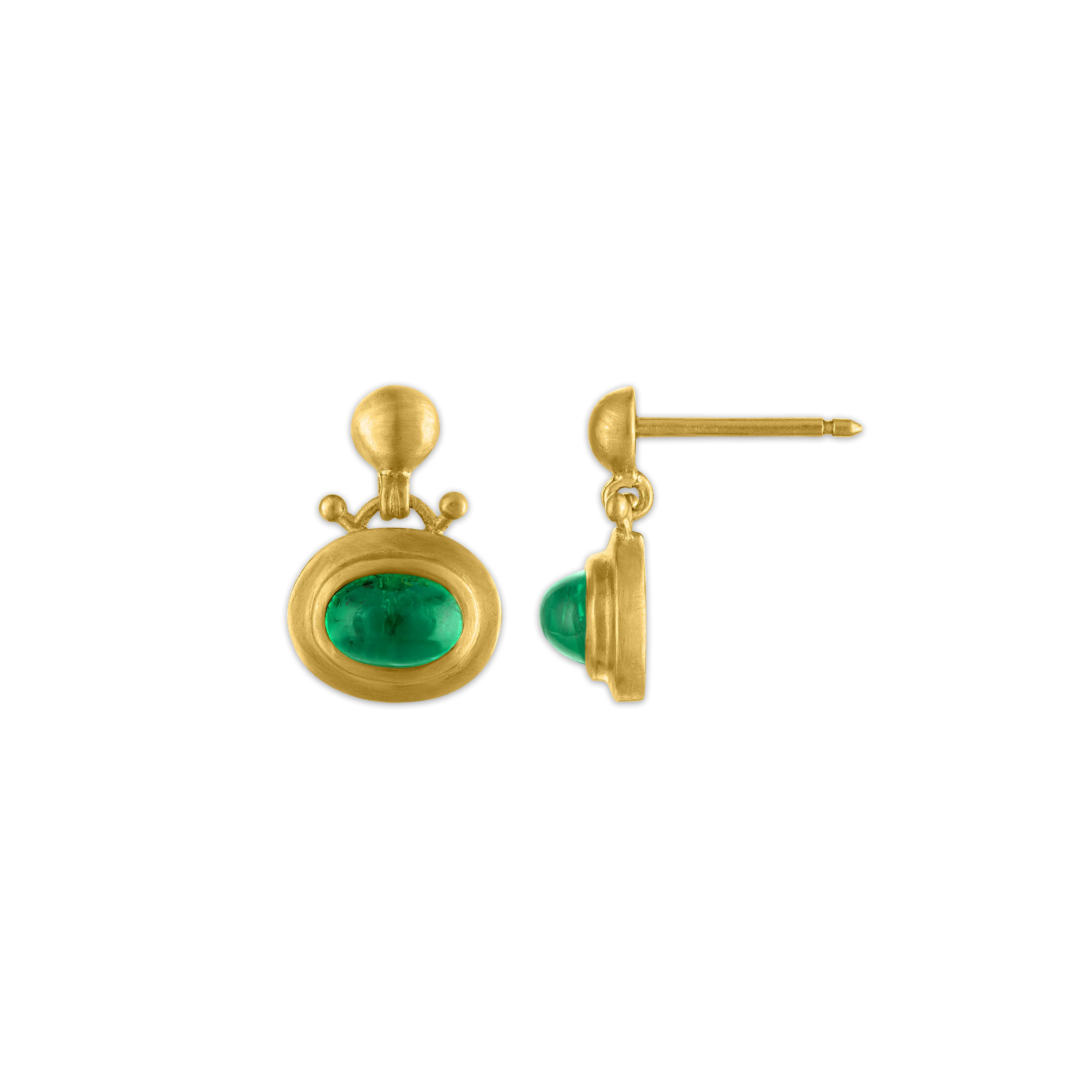 Small Emerald Bell Earrings