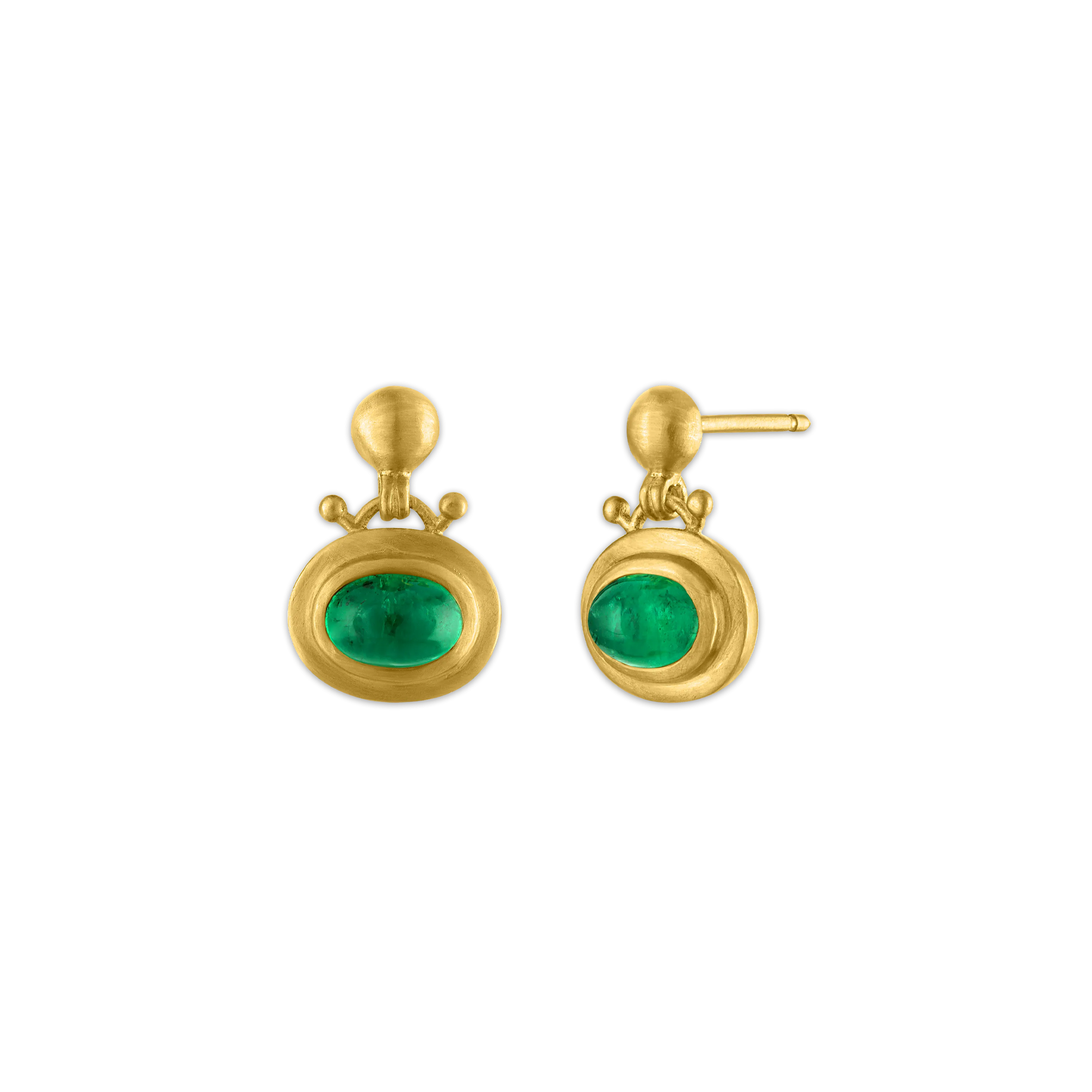 Small Emerald Bell Earrings