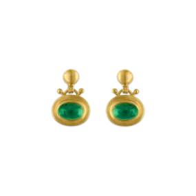 Small Emerald Bell Earrings