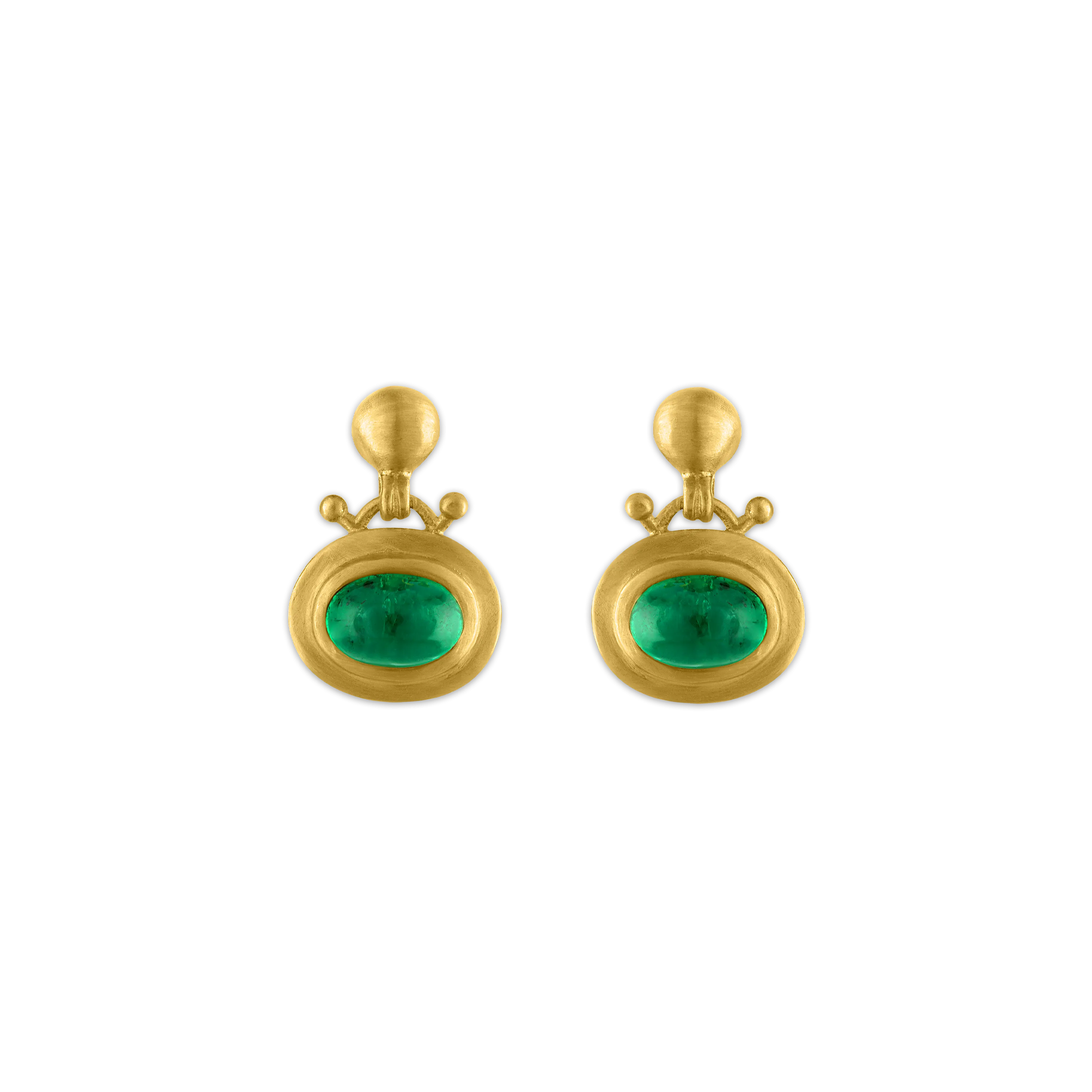 Small Emerald Bell Earrings