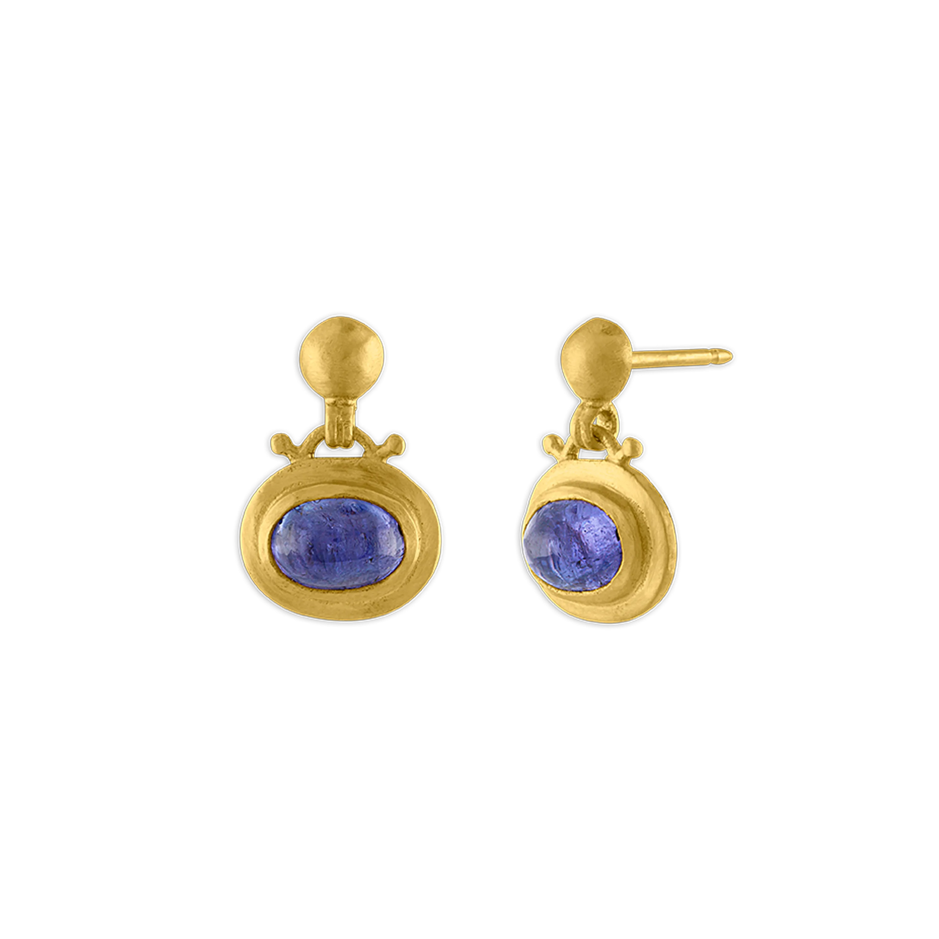 Small Tanzanite Bell Earrings