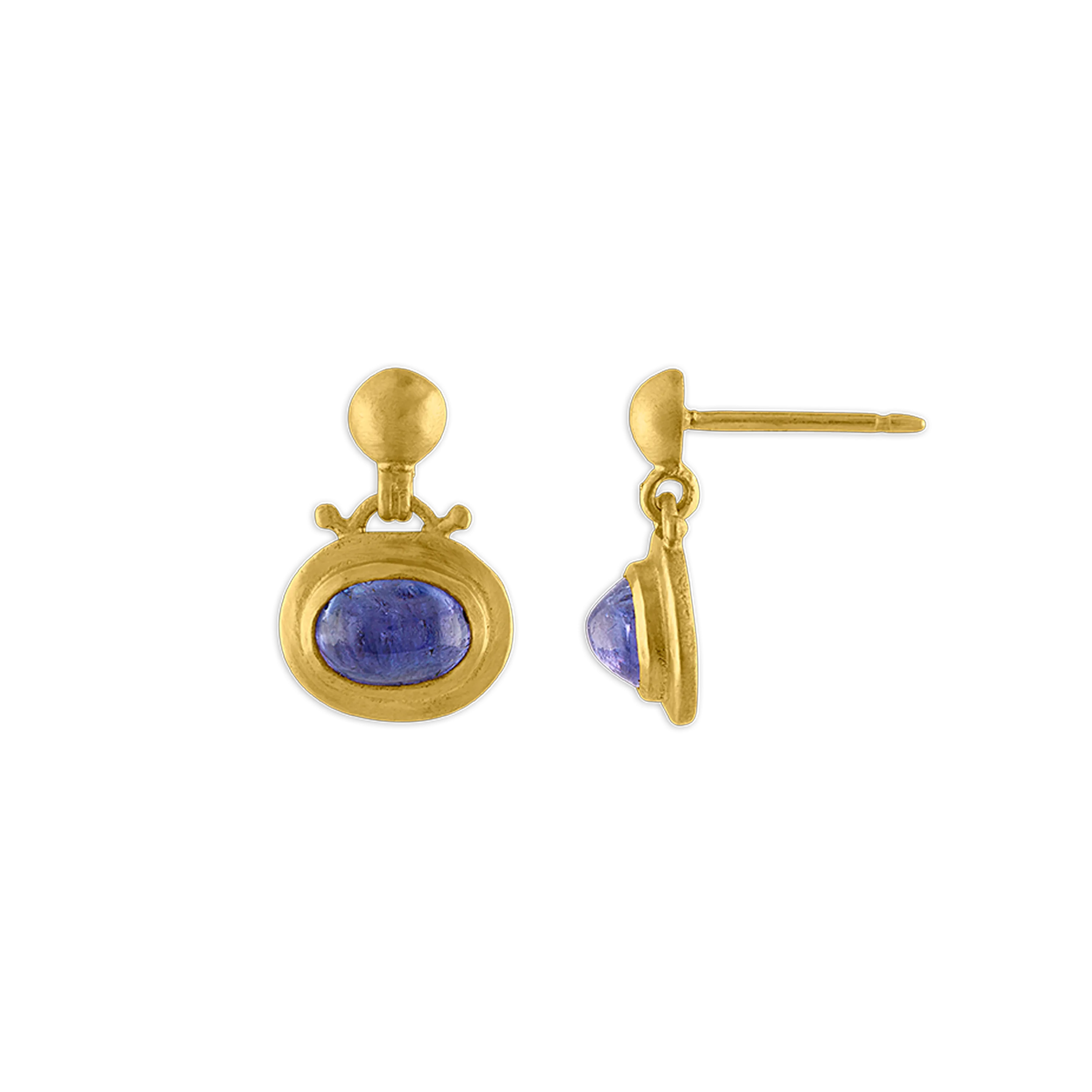 Small Tanzanite Bell Earrings