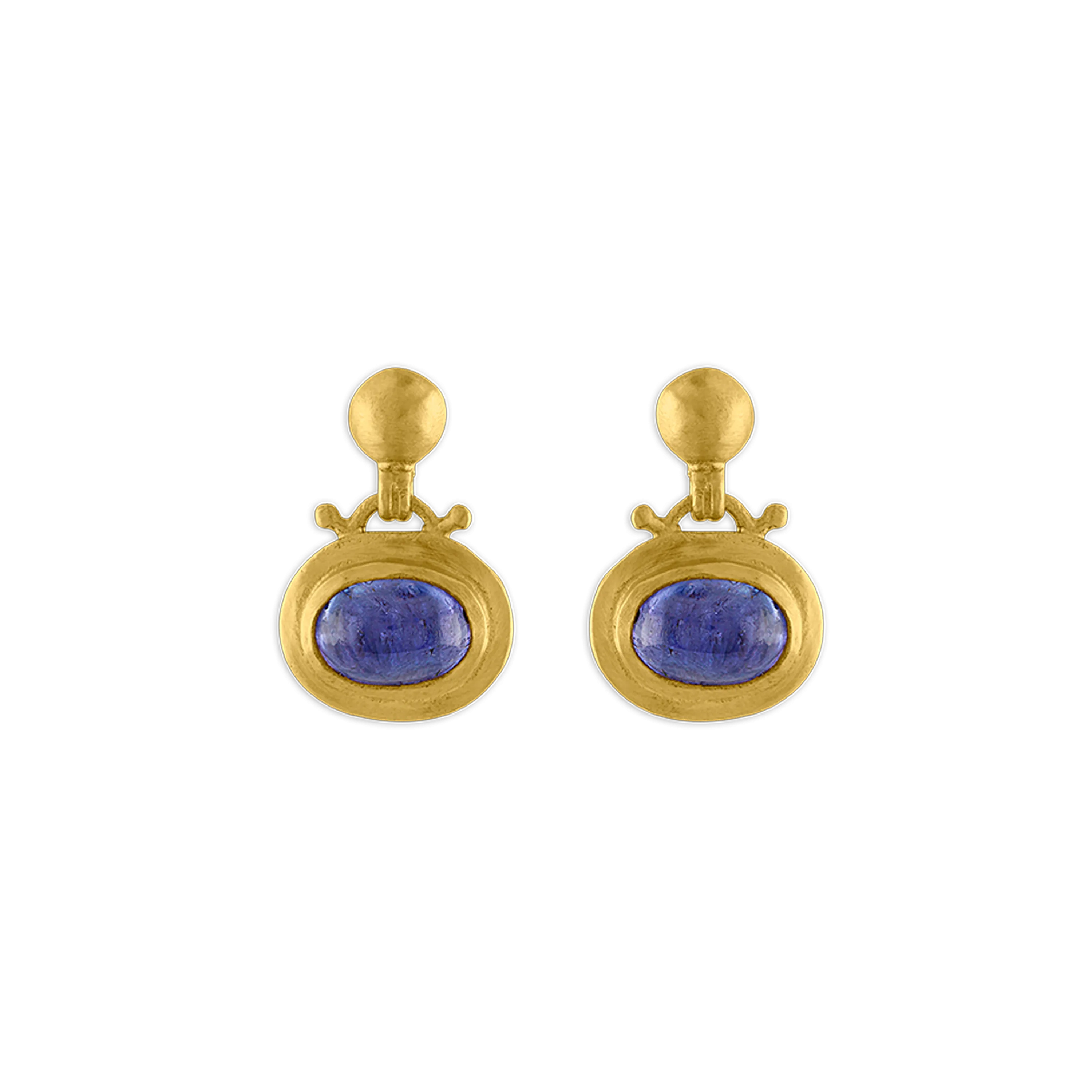 Small Tanzanite Bell Earrings