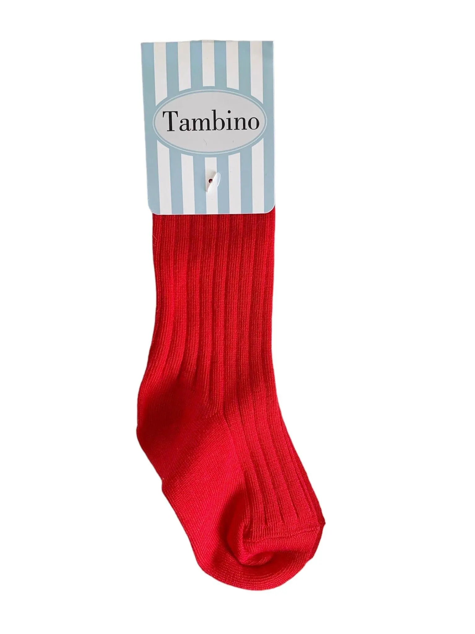 Tambino Socks - Boys Red Ribbed Knee High Socks