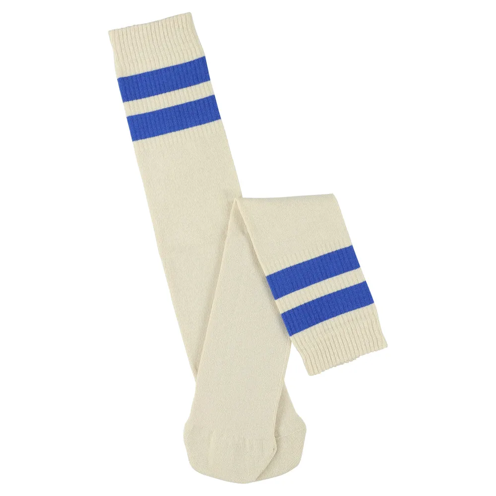 Unisex Tube Socks - Ecru / Bright Blue