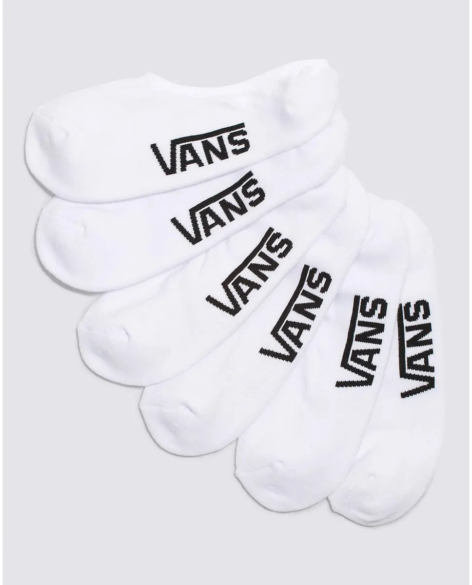 VANS UNISEX CLASSIC NO SHOW WHITE SOCKS (3PAIRS)